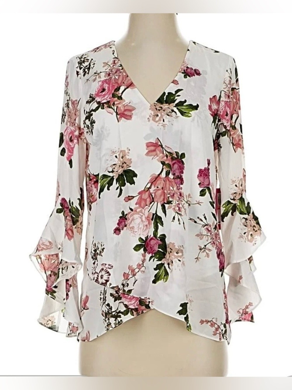 Vince Camuto Floral Flutter Sleeve Top